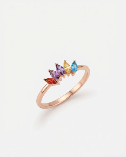 Birthstone Ring - Multi Stone Family Ring - Colorful Gem Jewelry Gift
