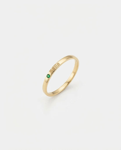 Name Birthstone Ring - Personalized Engraved Ring - Custom Jewelry Gift - 925k Sterling Silver