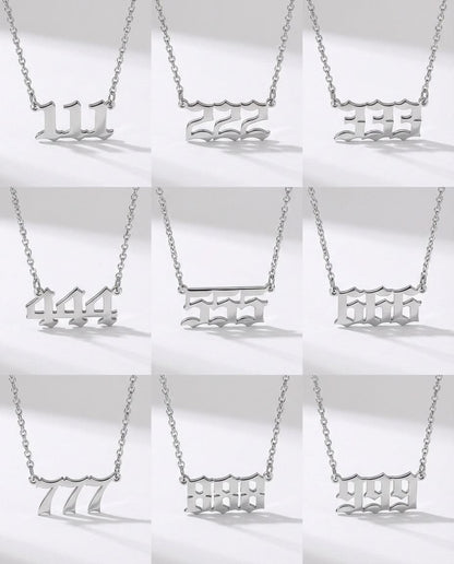 Angel Number Necklace, History Necklace - 925k Sterling Silver