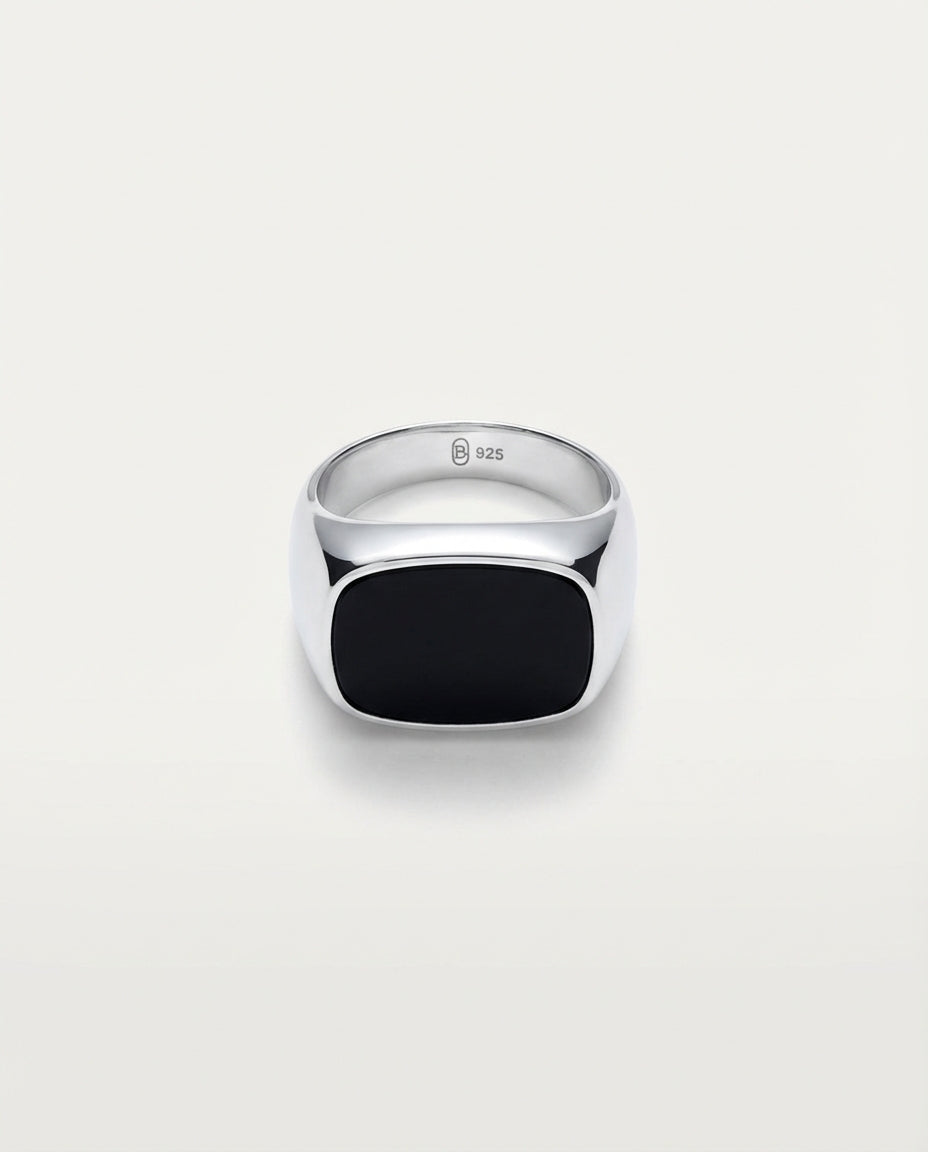 Bold Rectangular Onyx Statement Ring - Onyx Jewelry