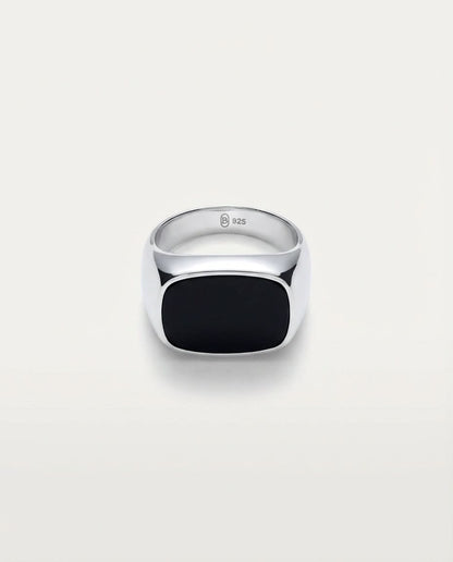 Bold Rectangular Onyx Statement Ring - Onyx Jewelry