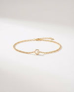 Initial Bracelet, Personalized Gold Letter Bracelet - 925k Sterling Silver