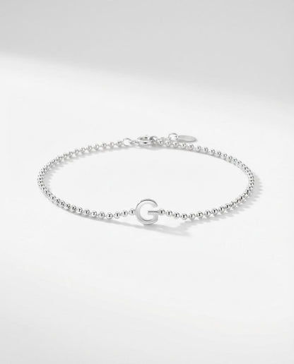 Initial Bracelet, Personalized Gold Letter Bracelet - 925k Sterling Silver