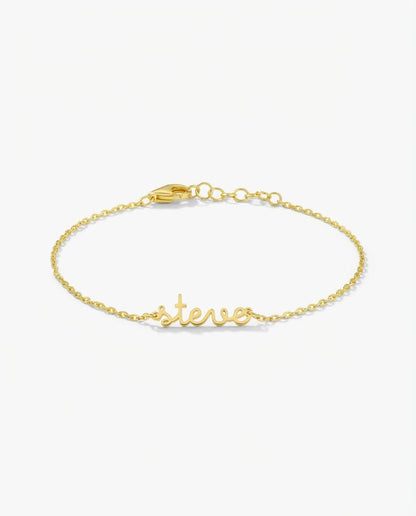 Personalized Name Bracelet, Custom Gold Name Jewelry - 925k Sterling Silver
