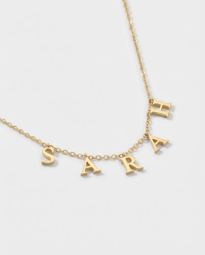 Drop Letter Name Necklace - Custom Initial Jewelry - Personalized Gift for Her - 925k Sterling Silver