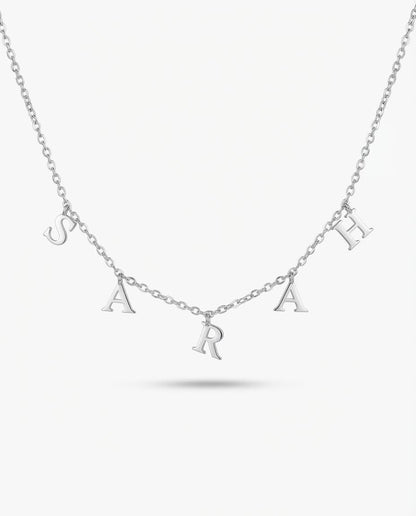 Drop Letter Name Necklace - Custom Initial Jewelry - Personalized Gift for Her - 925k Sterling Silver