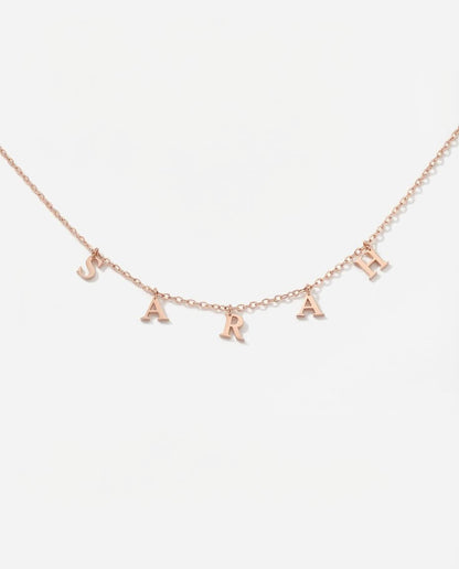 Drop Letter Name Necklace - Custom Initial Jewelry - Personalized Gift for Her - 925k Sterling Silver