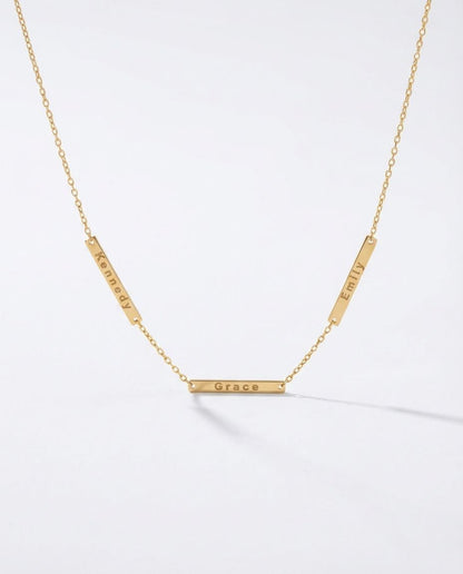 Multiple Name Bar Necklace - Custom Engraved Jewelry - Personalized Gift for Her - 925k Sterling Silver