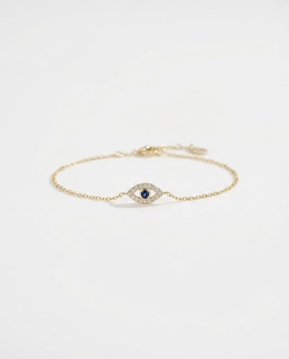 Evil Eye Bracelet, Protection Jewelry Gift for Her - 925k Sterling Silver