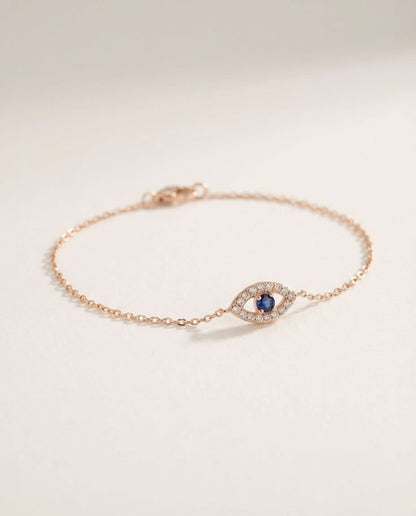 Evil Eye Bracelet, Protection Jewelry Gift for Her - 925k Sterling Silver