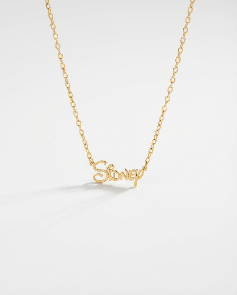 Disney Name Necklace - Custom Letter Jewelry - Personalized Gift for Her - 925k Sterling Silver