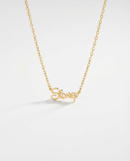 Disney Name Necklace - Custom Letter Jewelry - Personalized Gift for Her - 925k Sterling Silver