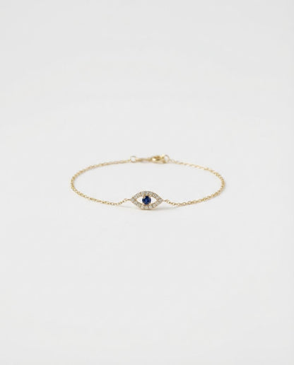 Evil Eye Bracelet, Protection Jewelry Gift for Her - 925k Sterling Silver