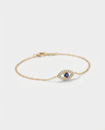 Evil Eye Bracelet, Protection Jewelry Gift for Her - 925k Sterling Silver