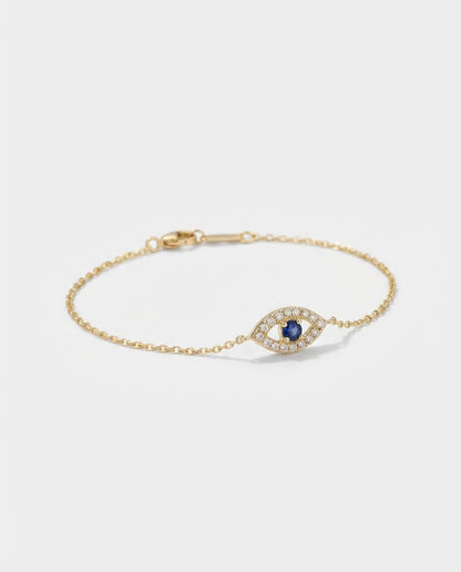 Evil Eye Bracelet, Protection Jewelry Gift for Her - 925k Sterling Silver