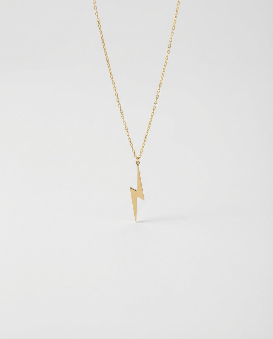 Lightning Necklace - Gold, Rose Gold, or Silver Pendant Chain - Gift for Her - 925k Sterling Silver