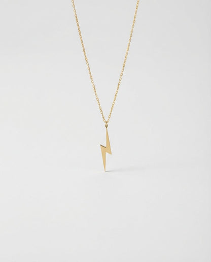 Lightning Necklace - Gold, Rose Gold, or Silver Pendant Chain - Gift for Her - 925k Sterling Silver