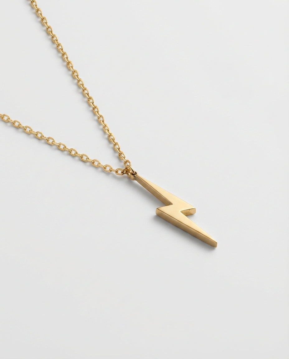 Lightning Necklace - Gold, Rose Gold, or Silver Pendant Chain - Gift for Her - 925k Sterling Silver