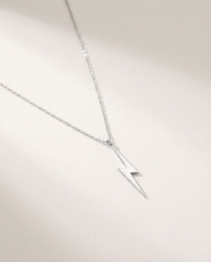 Lightning Necklace - Gold, Rose Gold, or Silver Pendant Chain - Gift for Her - 925k Sterling Silver