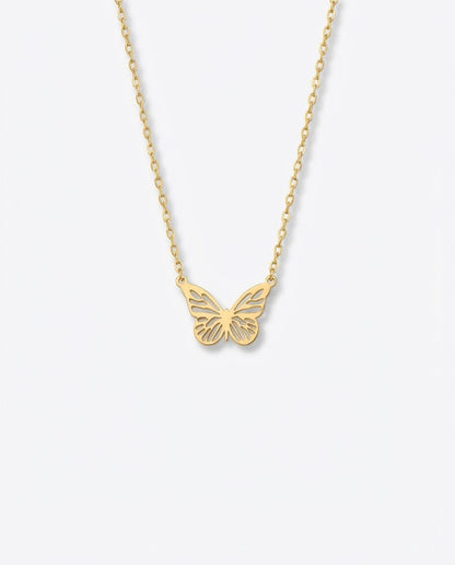 Butterfly Necklace - Dainty Gold Chain Pendant - Gift for Her - 925k Sterling Silver