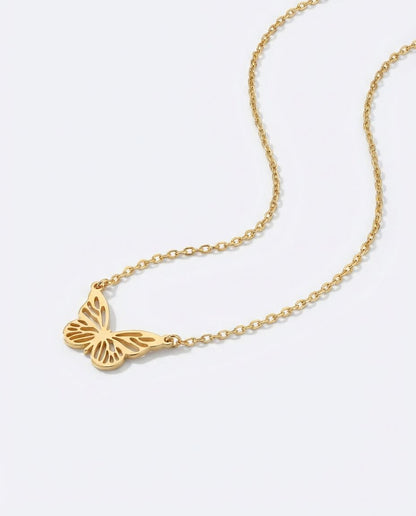 Butterfly Necklace - Dainty Gold Chain Pendant - Gift for Her - 925k Sterling Silver