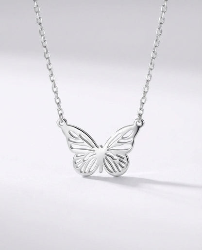 Butterfly Necklace - Dainty Gold Chain Pendant - Gift for Her - 925k Sterling Silver