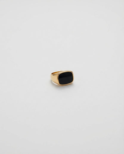 Bold Rectangular Onyx Statement Ring - Onyx Jewelry