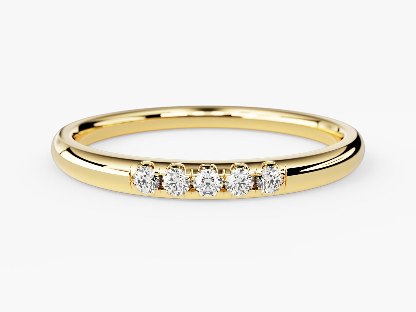 Minimalist Five-Stone Wedding Band