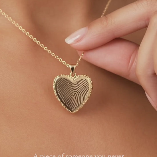 Personalized fingerprint heart necklace video by Jewelry Handcrafts