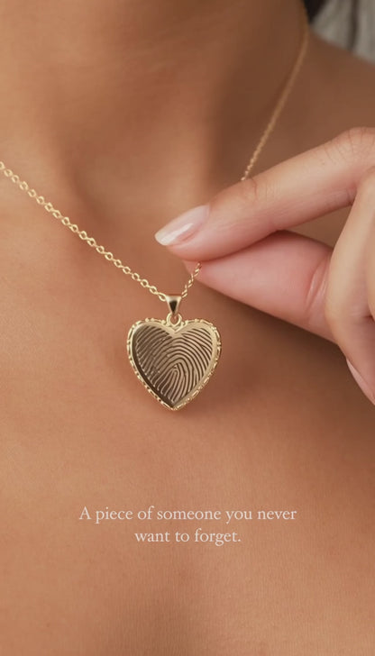 Personalized fingerprint heart necklace video by Jewelry Handcrafts