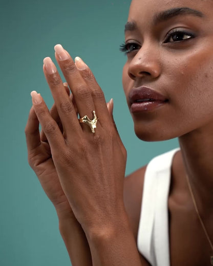 Abstract Sculptural Ring, Modern Artistic Design - Modern Jewelry