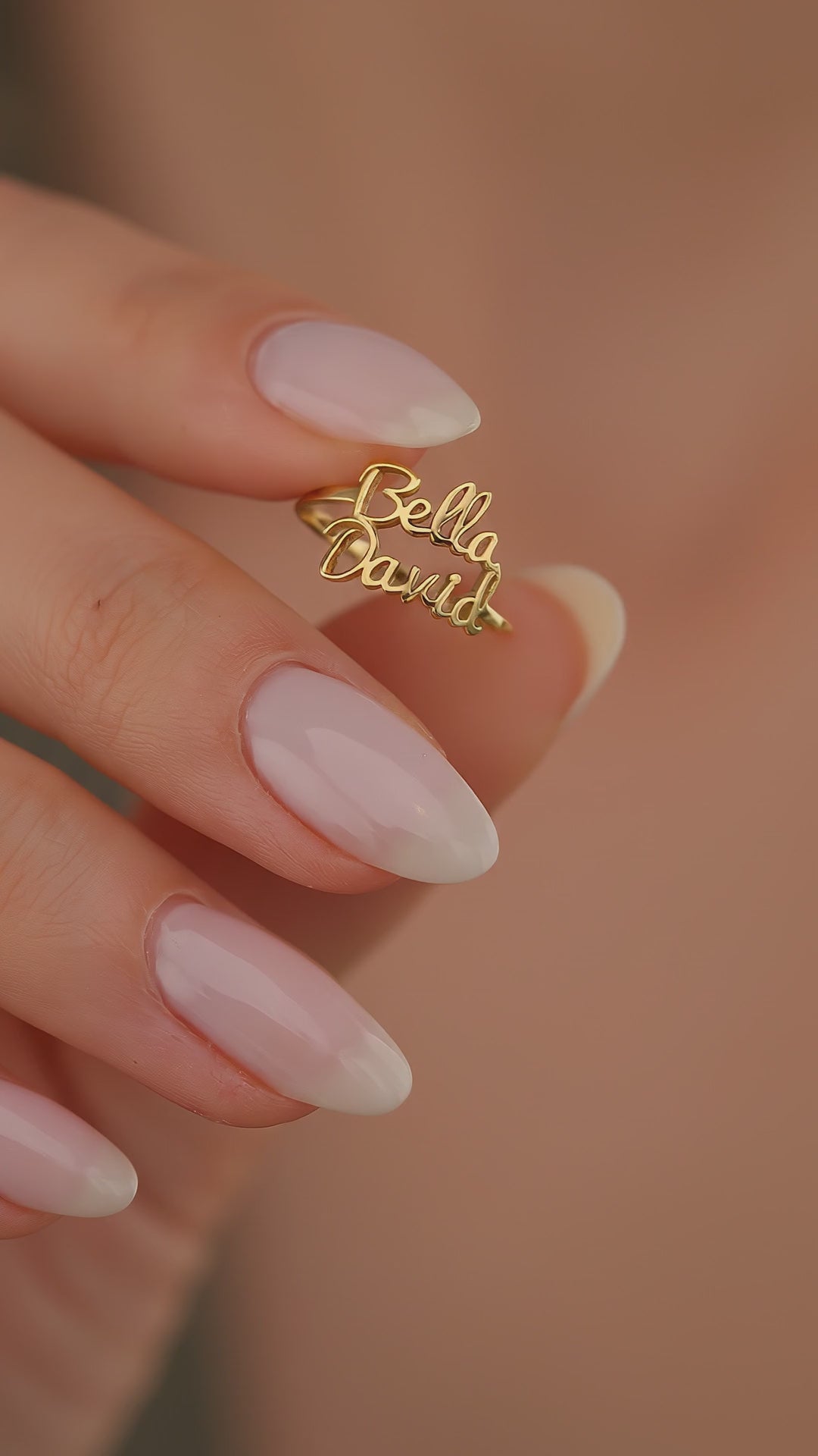 Personalized two name gold ring video by Jewelry Handcrafts