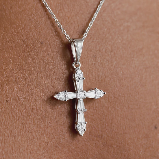 Gold vermeil dainty cross necklace video by Jewelry Handcrafts