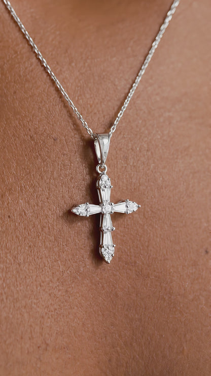Gold vermeil dainty cross necklace video by Jewelry Handcrafts