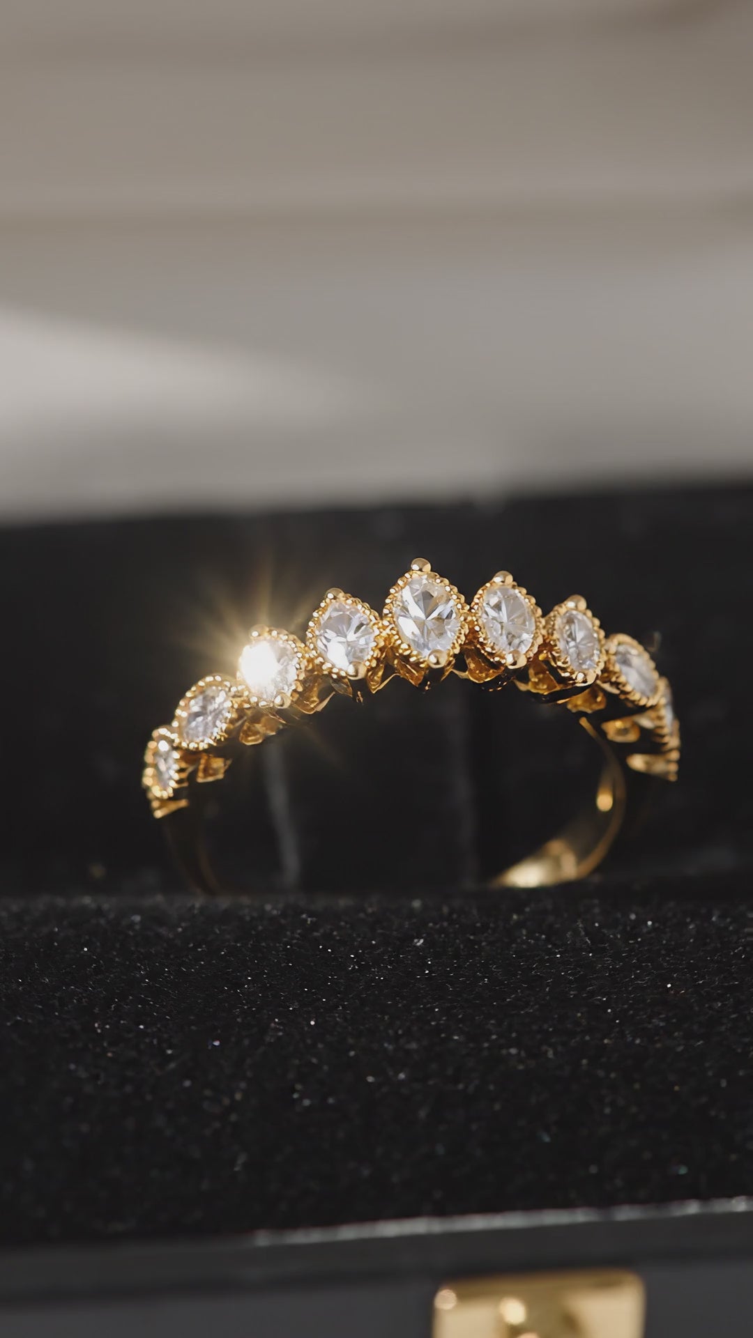 Marquise cut milgrain wedding band reels video by jewelryhandcrafts