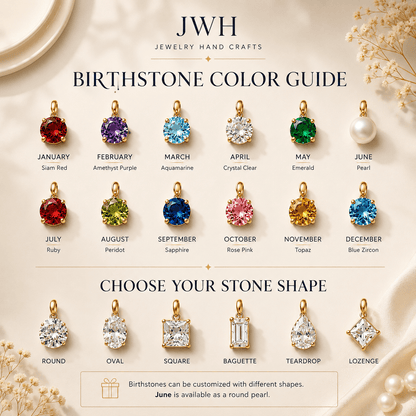 JWH birthstone and stone shape selection guide