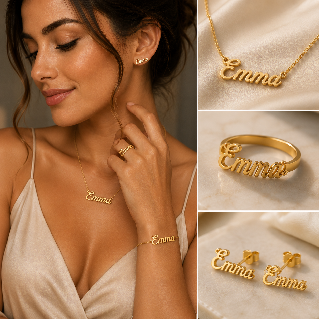 The Signature Trio - Personalized Name Jewelry Set