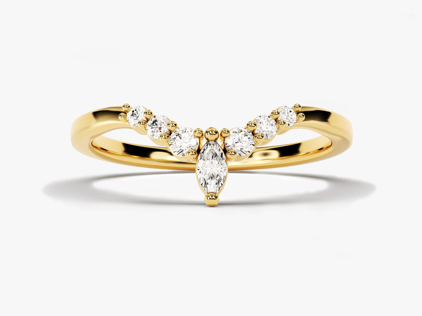 Vintage Marquise Tipped Wedding Band