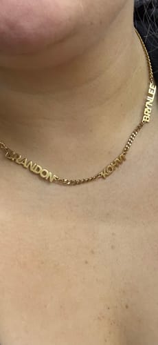 Customer wearing meaningful gift from Jewelry Handcrafts